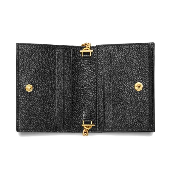 Gucci Zumi Horse-bit Card Case on a Chain in Black - Picture 4 of 7